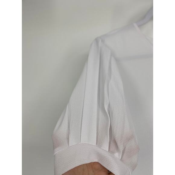 PerSeption Womens White Short Sleeve Blouse NEW Size Medium - Picture 5 of 9